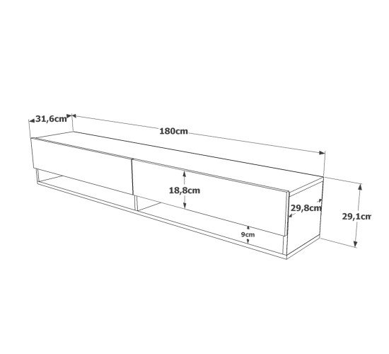 Έπιπλο Τηλεόρασης ArteLibre SONNING Πεύκο Μοριοσανίδα 180x31.6x29.6cm Έπιπλο Τηλεόρασης ArteLibre SONNING Πεύκο Μοριοσανίδα 180x31.6x29.6cm