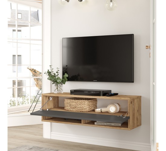 Έπιπλο Τηλεόρασης ArteLibre BEXLEY Πεύκο/Ανθρακί Μοριοσανίδα 100x31.6x29.6cm