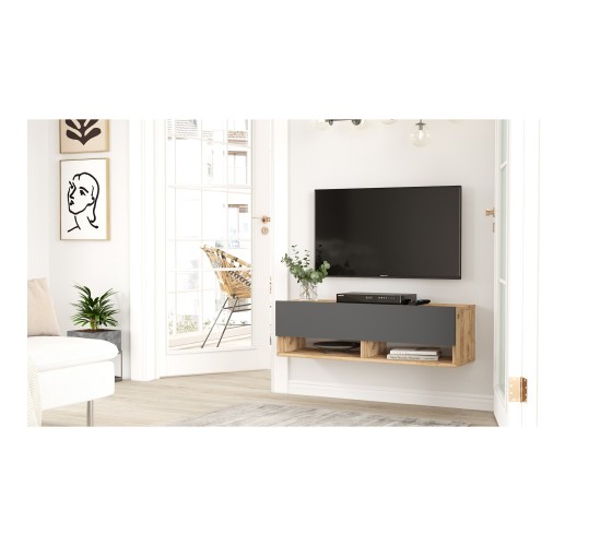 Έπιπλο Τηλεόρασης ArteLibre BEXLEY Πεύκο/Ανθρακί Μοριοσανίδα 100x31.6x29.6cm