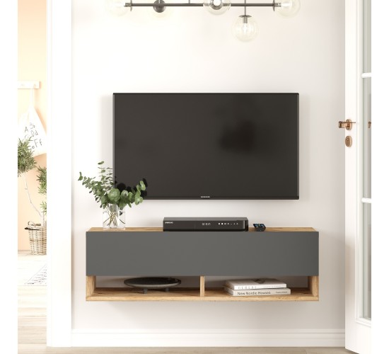 Έπιπλο Τηλεόρασης ArteLibre BEXLEY Πεύκο/Ανθρακί Μοριοσανίδα 100x31.6x29.6cm