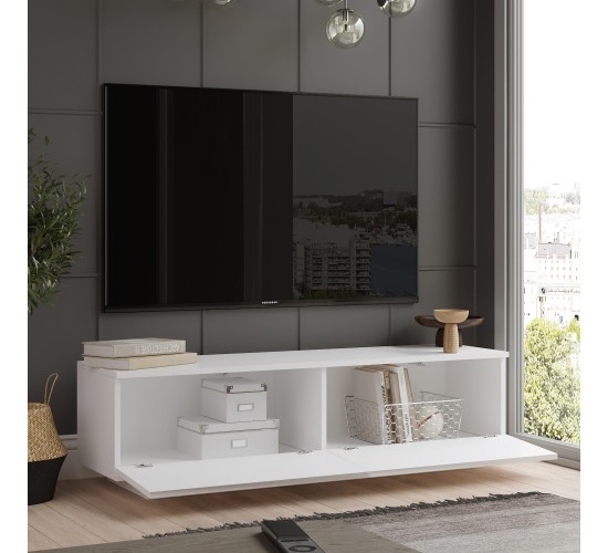 Έπιπλο Τηλεόρασης ArteLibre BRENT Λευκό Μοριοσανίδα 140x35.5x38.2cm Έπιπλο Τηλεόρασης ArteLibre BRENT Λευκό Μοριοσανίδα 140x35.5x38.2cm