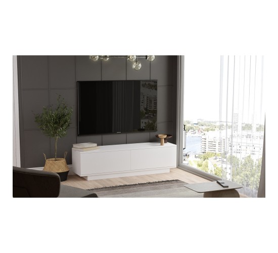 Έπιπλο Τηλεόρασης ArteLibre BRENT Λευκό Μοριοσανίδα 140x35.5x38.2cm Έπιπλο Τηλεόρασης ArteLibre BRENT Λευκό Μοριοσανίδα 140x35.5x38.2cm