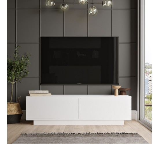 Έπιπλο Τηλεόρασης ArteLibre BRENT Λευκό Μοριοσανίδα 140x35.5x38.2cm Έπιπλο Τηλεόρασης ArteLibre BRENT Λευκό Μοριοσανίδα 140x35.5x38.2cm