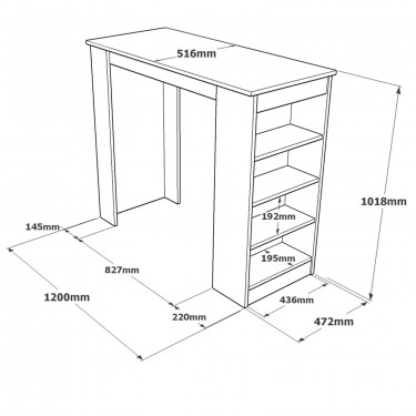 Τραπέζι Bar ArteLibre BROCKLEY Λευκό Μοριοσανίδα 120x51.6x101.8cm