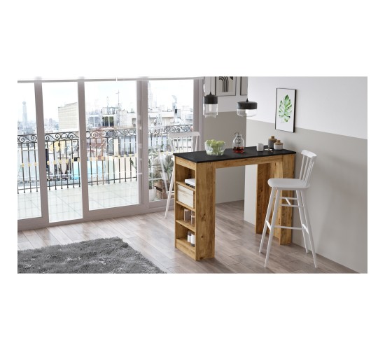 Τραπέζι Bar ArteLibre BROCKLEY Πεύκο/Μαύρο Μοριοσανίδα 120x51.6x101.8cm Τραπέζι Bar ArteLibre BROCKLEY Πεύκο/Μαύρο Μοριοσανίδα 120x51.6x101.8cm