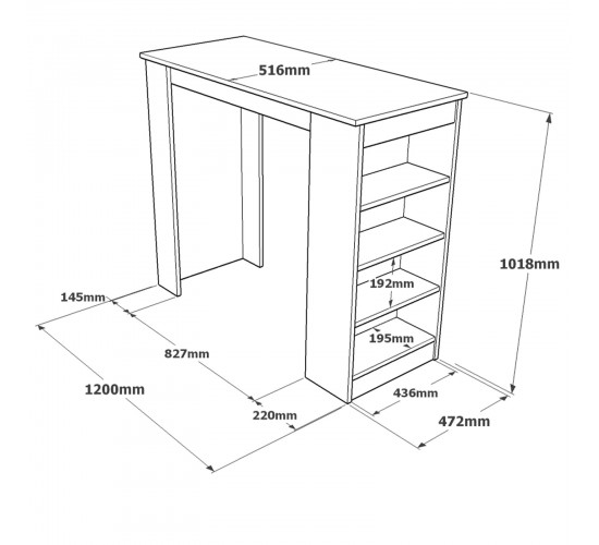 Τραπέζι Bar ArteLibre BROCKLEY Πεύκο/Μαύρο Μοριοσανίδα 120x51.6x101.8cm Τραπέζι Bar ArteLibre BROCKLEY Πεύκο/Μαύρο Μοριοσανίδα 120x51.6x101.8cm