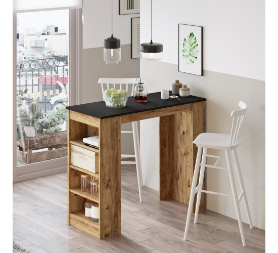 Τραπέζι Bar ArteLibre BROCKLEY Πεύκο/Μαύρο Μοριοσανίδα 120x51.6x101.8cm Τραπέζι Bar ArteLibre BROCKLEY Πεύκο/Μαύρο Μοριοσανίδα 120x51.6x101.8cm