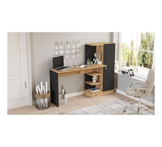 Γραφείο ArteLibre CAMDEN Πεύκο/Μαύρο Μοριοσανίδα 152.3x40x120cm Γραφείο ArteLibre CAMDEN Πεύκο/Μαύρο Μοριοσανίδα 152.3x40x120cm