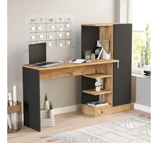 Γραφείο ArteLibre CAMDEN Πεύκο/Μαύρο Μοριοσανίδα 152.3x40x120cm Γραφείο ArteLibre CAMDEN Πεύκο/Μαύρο Μοριοσανίδα 152.3x40x120cm