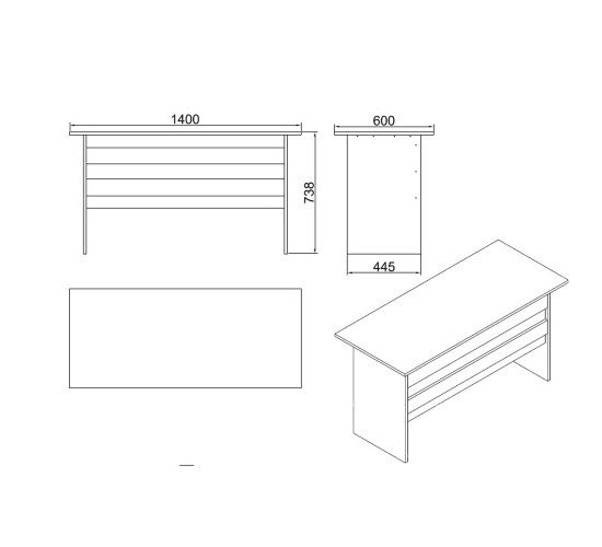 Γραφείο ArteLibre EASTCOTE Baroque/Ανθρακί Μοριοσανίδα 140x60x73.8cm