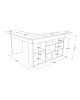 Γραφείο ArteLibre FELTHAM Λευκό Μοριοσανίδα 115x120x72cm Γραφείο ArteLibre FELTHAM Λευκό Μοριοσανίδα 115x120x72cm