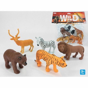 Φιγούρες Ο Κόσμος Των Άγριων Ζώων Πλαστικό Σετ 5Τμχ Για 3  Ετών
