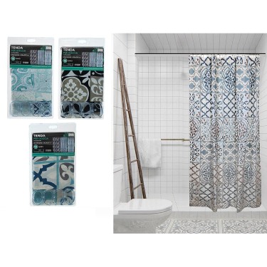 Κουρτίνα Μπάνιου -Patterns- Polyester 180x200cm Σε 3 Σχέδια