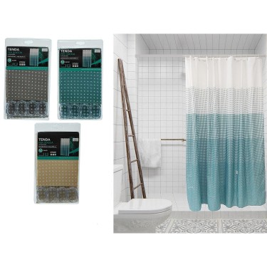 Κουρτίνα Μπάνιου -Dots- Polyester 180x200cm Σε 3 Χρώματα