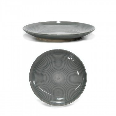 Πιάτο Φρούτων Γκρι Κεραμικό Φ19cm