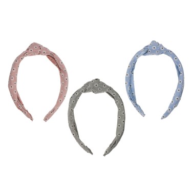 Στέκα Μαλλιών Σχέδιο Λουλούδια Polyester/Πλαστικό 17x13cm Σε 6 Χρώματα