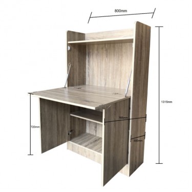Γραφείο Πτυσσόμενο ArteLibre INDUS Φυσικό MDF/PU 80x30x131.5cm