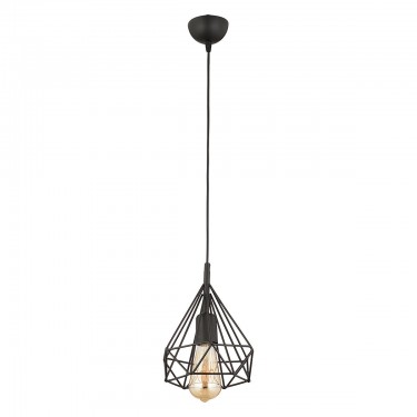 Φωτιστικό Κρεμαστό ArteLibre BIE Μαύρο Μέταλλο 14x80cm