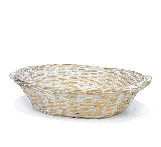 Καλάθι Οβάλ Λευκό/Χρυσό 50x40cm Καλάθι Οβάλ Λευκό/Χρυσό 50x40cm