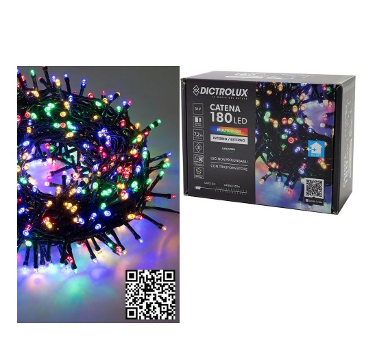180 LED Εσωτ. & Εξωτ. Χώρου Με 8 Προγράμματα Και Μετασχηματιστή Πολύχρωμο Φως Πράσινο Καλώδιο Μη Επεκτεινόμενο IP44 31V 