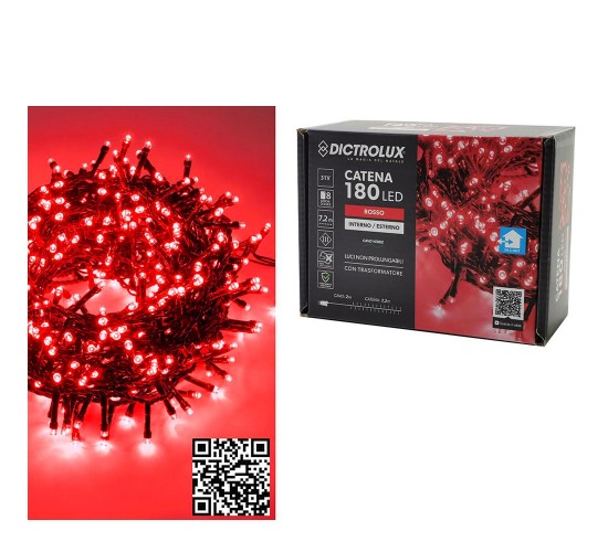 180 LED Εσωτ. & Εξωτ. Χώρου Με 8 Προγράμματα Και Μετασχηματιστή Κόκκινο Φως Πράσινο Καλώδιο Μη Επεκτεινόμενο IP44 31V 9.