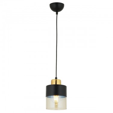 Φωτιστικό Κρεμαστό ArteLibre BOR Μαύρο Μέταλλο/Γυαλί 12x75cm