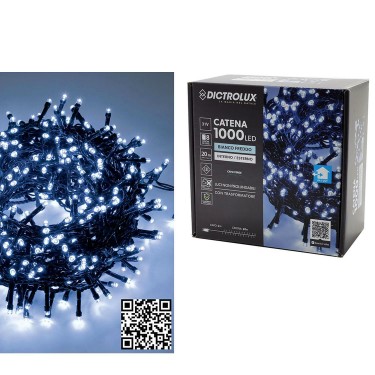 1000 LED Εσωτ. & Εξωτ. Χώρου Με 8 Προγράμματα Και Μετασχηματιστή Ψυχρό Λευκό Φως Πράσινο Καλώδιο Μη Επεκτεινόμενο IP44 3