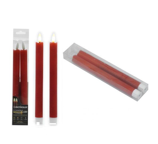 Κερί LED Κόκκινο Φ2.2cm Σετ 2Τμχ Κερί LED Κόκκινο Φ2.2cm Σετ 2Τμχ