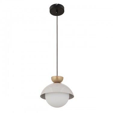 Φωτιστικό Κρεμαστό ArteLibre FIE Μαύρο/Λευκό Μέταλλο/Γυαλί 25x21cm