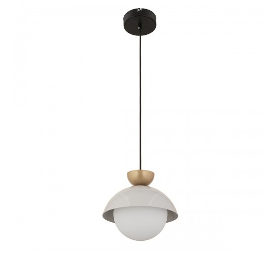 Φωτιστικό Κρεμαστό ArteLibre FIE Μαύρο/Λευκό Μέταλλο/Γυαλί 25x21cm