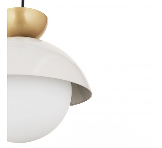 Φωτιστικό Κρεμαστό ArteLibre FIE Μαύρο/Λευκό Μέταλλο/Γυαλί 25x21cm