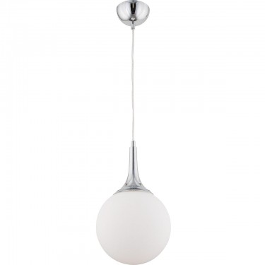 Φωτιστικό Κρεμαστό ArteLibre DAM Ασημί/Λευκό Μέταλλο/Γυαλί 15x70cm