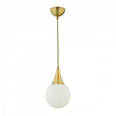 Φωτιστικό Κρεμαστό ArteLibre DAM Αντικέ/Λευκό Μέταλλο/Γυαλί 15x70cm