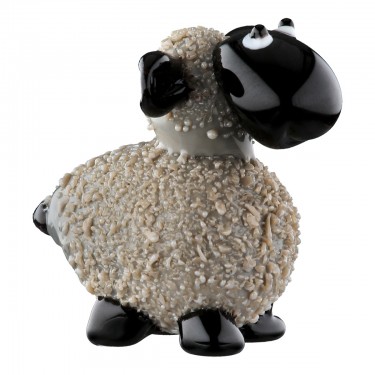 Φιγούρα Πρόβατο -Beppo- Γυαλί Γκρι/Λευκό 2Τμχ 2.1x2.8x2cm