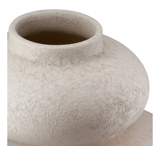 Βάζο -Stone- Κεραμικό Light Gray PU H. 21 cm D. 17 cm