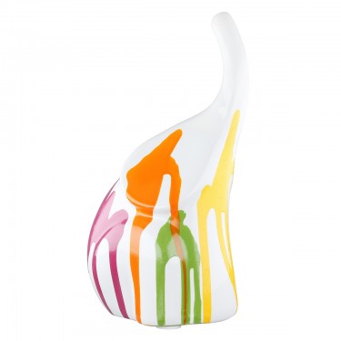 Φιγούρα Ελέφαντας -Colori- Κεραμικό Πολύχρωμο/Λευκό 8x11.5x19cm