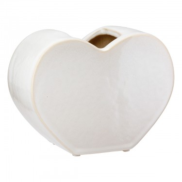 Βάζο -Heart- Κεραμικό Λευκό 8.5x20x14cm