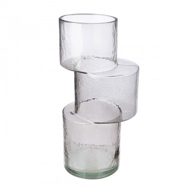 Βάζο -Levels- Γυαλί Γκρι 11.5x13.5x28.5cm