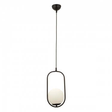 Φωτιστικό Κρεμαστό ArteLibre LORN Μαύρο/Λευκό Μέταλλο/Γυαλί 17x100cm