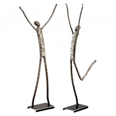 Φιγούρα Άτομο -Emotion- Μέταλλο Ασημί 2Τμχ 5.5x17x36cm