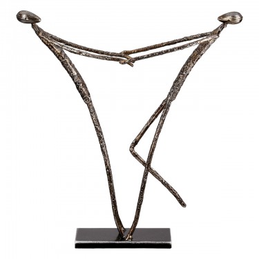 Φιγούρα Ζευγάρι -Emotion- Μέταλλο Ασημί 6x27x29cm