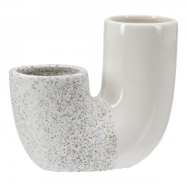 Βάζο -Poppy- Κεραμικό Λευκό 6.5x14.5x12.5cm