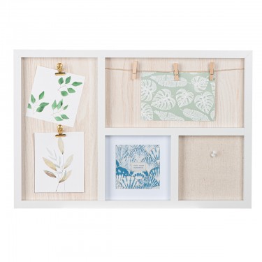 Photo Θήκη Rectangular -Imago- Acrilic Mdf Ecru Λευκό PU 48x3x32cm