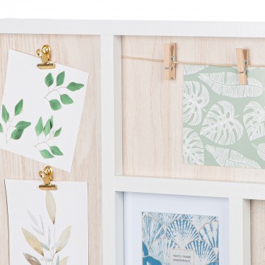 Photo Θήκη Rectangular -Imago- Acrilic Mdf Ecru Λευκό PU 48x3x32cm