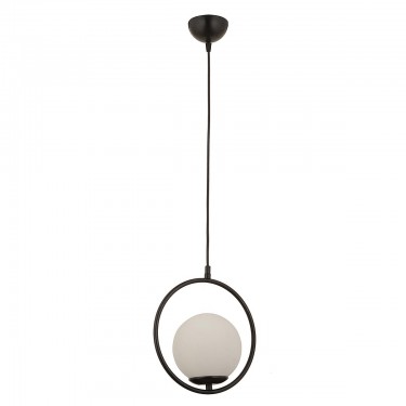 Φωτιστικό Κρεμαστό ArteLibre LUI Μαύρο/Λευκό Μέταλλο/Γυαλί 25x100cm