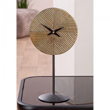 Floor/Table Ρολόι -Rapa- Αλουμίνιο Μπρούντζινο PU L. 95 cm H. 30 cm D. 155 cm