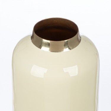 Βάζο -Roro- Μέταλλο Cream Πράσινο PU Pcs. Assorted H. 10 cm D. 85 cm