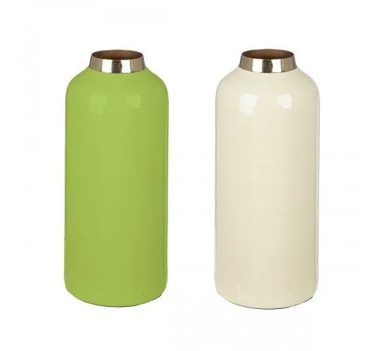 Βάζο -Roro- Μέταλλο Cream Πράσινο PU 2 Pcs. Assorted H. 20 cm D. 85 cm Βάζο -Roro- Μέταλλο Cream Πράσινο PU 2 Pcs. Assorted H. 20 cm D. 85 cm