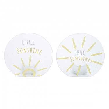 Κηροπήγιο Ρεσώ -Sunshine- Γυαλί Γκρι/Λευκό/Κίτρινο 2Τμχ 5x9.5x10cm