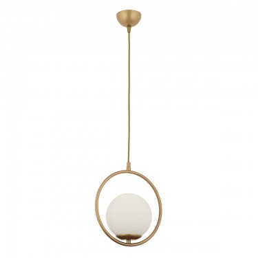 Φωτιστικό Κρεμαστό ArteLibre LUI Αντικέ/Λευκό Μέταλλο/Γυαλί 25x100cm